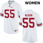 NCAA Ohio State Buckeyes Women's #55 Trayvon Wilburn White Nike Football College Jersey QCD7545HV